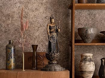 工彫社製　樹脂複製品　円空上人作　木彫十一面観世音菩薩像　共箱  VR4383C 工彫社製 樹脂複製品 空上人作 木彫十一面観世音菩薩像 共箱 VR4383C
